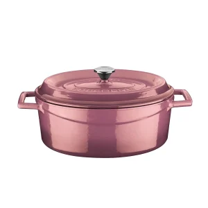 Lava Döküm Oval Tencere. Trendy Serisi Ölçü 21x25cm - Pembe