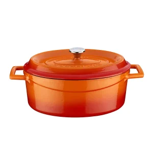 Lava Döküm Oval Tencere. Trendy Serisi Ölçü 21x25cm - Turuncu