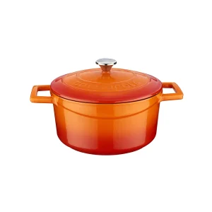 Lava Döküm Yuvarlak Tencere. Folk Çap(Ø)20cm - Turuncu