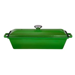 Lava Döküm Ekmek Tenceresi / Terrine Serisi. Ölçü 11x29cm - Yeşil