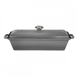 Lava Döküm Ekmek Tenceresi / Terrine Serisi. Ölçü 11x29cm - Gri