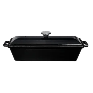 Lava Döküm Ekmek Tenceresi / Terrine Serisi. Ölçü 11x29cm - Mat Siyah