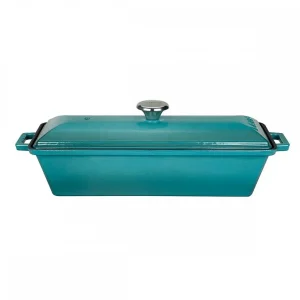Lava Döküm Ekmek Tenceresi / Terrine Serisi. Ölçü 11x29cm - Turkuaz