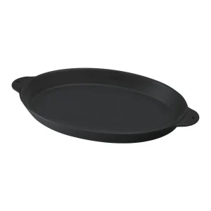 Lava Döküm Oval Fajita Tabağı Döküm Demir Yekpare Çift Kulplu Ölçü 18x24cm