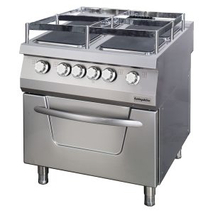 900 SERİ KUZİNE FIRINLI ELEKTRİKLİ 4 KARE PLATE 80*90*85