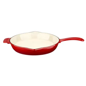 Lava Döküm Yuvarlak Kızartma Tavası Döküm Demir Yekpare Saplı Edition Serisi Çap(Ø)28cm. - Kırmızı