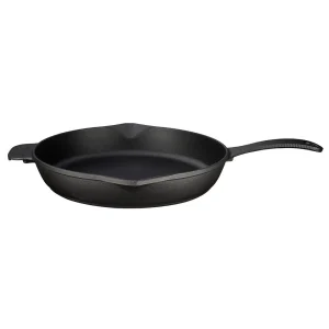 Lava Döküm Yuvarlak Kızartma Tavası Döküm Demir Yekpare Saplı. Çap(Ø)28cm