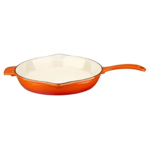 Lava Döküm Yuvarlak Kızartma Tavası Döküm Demir Yekpare Saplı Edition Serisi Çap(Ø)28cm. - Turuncu