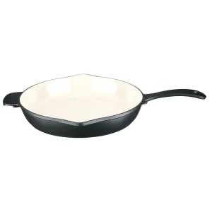 Lava Döküm Yuvarlak Kızartma Tavası Döküm Demir Yekpare Saplı Edition Serisi Çap(Ø)28cm. - Siyah